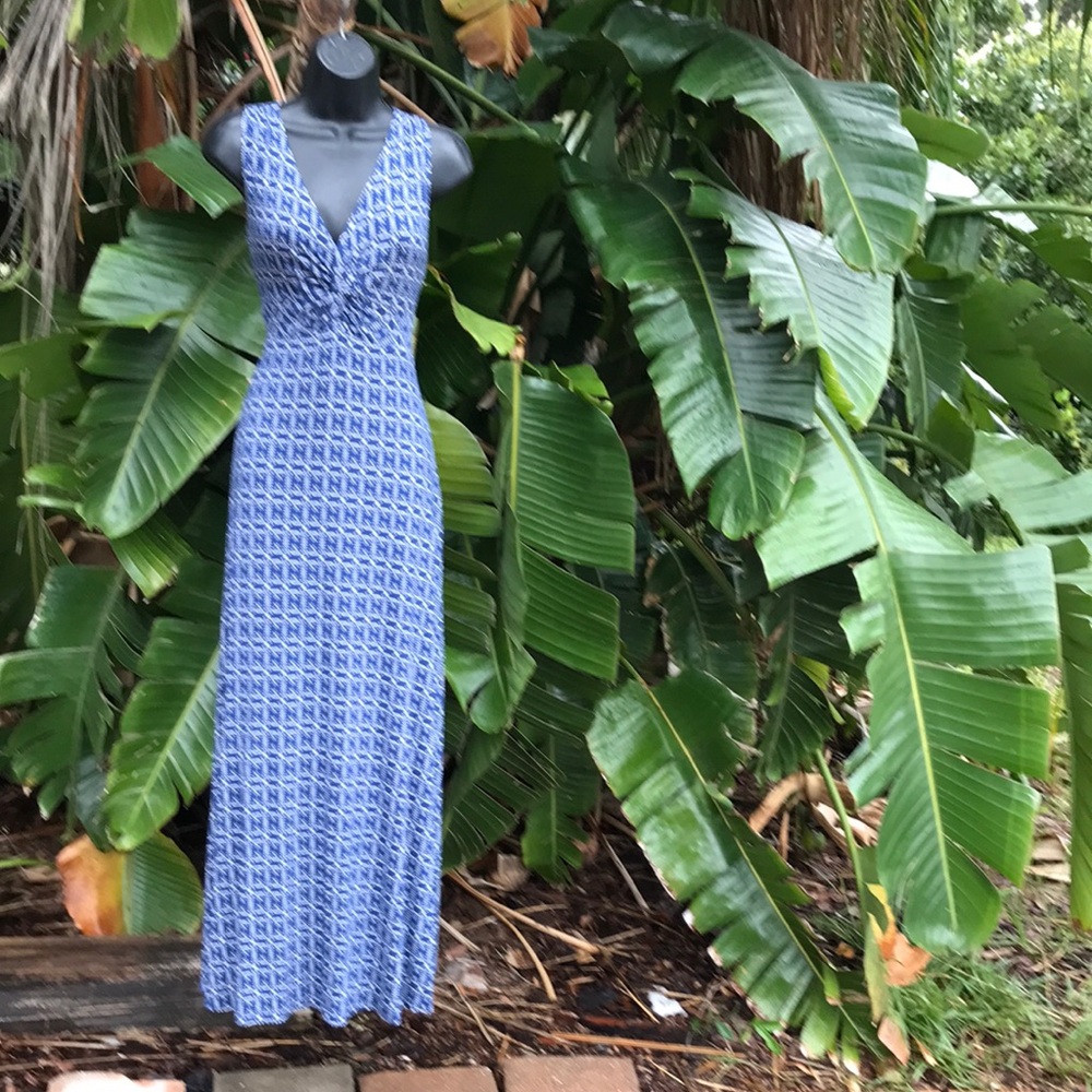 geo print knot front Maxi